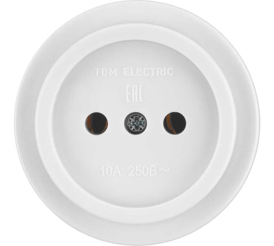 Розетка 2П открытой установки TDM ELECTRIC IP20 10А белая "Ретро" SQ1806-0525 1