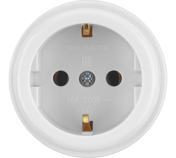 Розетка 2П+З открытой установки IP20 16А белая "Ретро" TDM ELECTRIC SQ1806-0527