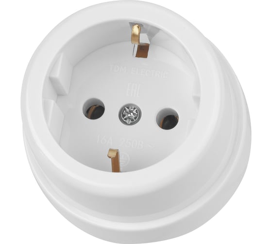 Розетка 2П+З открытой установки IP20 16А белая "Ретро" TDM ELECTRIC SQ1806-0527