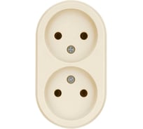 Розетка двойная 2П открытой установки TDM ELECTRIC IP20 10А слоновая кость "Ретро" SQ1806-0530