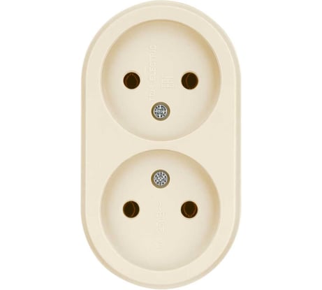 Розетка двойная 2П открытой установки TDM ELECTRIC IP20 10А слоновая кость "Ретро" SQ1806-0530