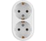 Розетка двойная 2П+3 открытой установки TDM ELECTRIC IP20 16А белая "Ретро" SQ1806-0531 1