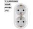 Розетка двойная 2П+3 открытой установки TDM ELECTRIC IP20 16А белая "Ретро" SQ1806-0531 2