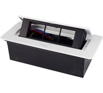 Выдвижной горизонтальный модуль ROCKETSOCKETв столешницу для розеток Livolo 3 поста, белый RS-DSB-030-WT