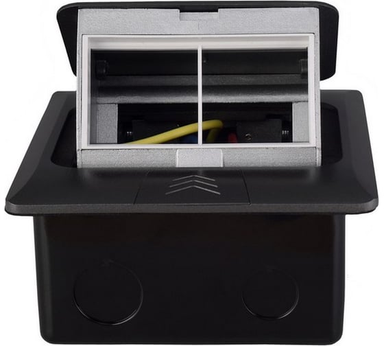 Выдвижной горизонтальный модуль ROCKETSOCKET в пол для розеток Livolo 2 поста, темно-серый RS-FSB-020-DG