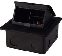 Выдвижной горизонтальный модуль ROCKETSOCKET в пол для розеток Livolo 2 поста, черный RS-FSB-020-BK