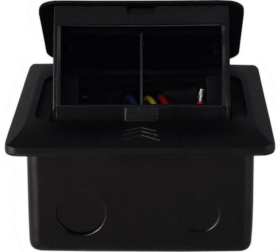 Выдвижной горизонтальный модуль ROCKETSOCKET в пол для розеток Livolo 2 поста, черный RS-FSB-020-BK