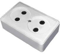 2-местная розетка ЧУП "ЭНВА" ОП 10А IP20 без заземления белая БЕЛТИЗ РА10-012