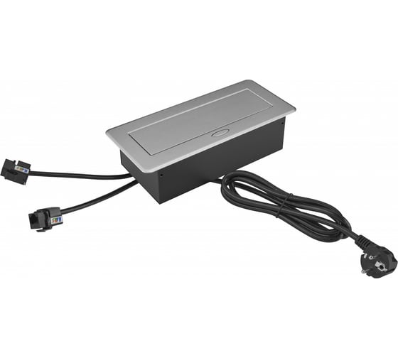 Розетка CACTUS CS-SOCKET-EU2-USBA/C-NET для столешницы серый 1895584