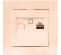 1-местная компьютерная розетка EKF Валенсия, RJ-45 кремовая PROxima EWK01-035-20