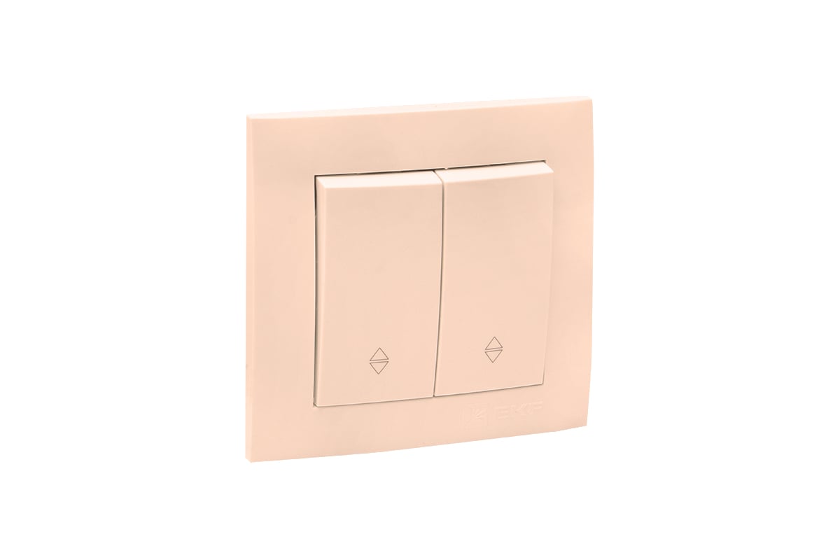 Проходной 2-клавишный выключатель EKF Валенсия, 10А кремовый PROxima ...