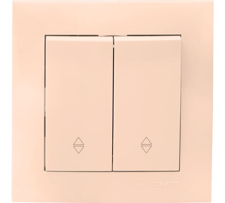 Проходной 2-клавишный выключатель EKF Валенсия, 10А кремовый PROxima EWV10-027-20