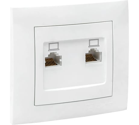 2-местная компьютерная розетка EKF Валенсия, RJ-45 белая PROxima EWK02-035-10