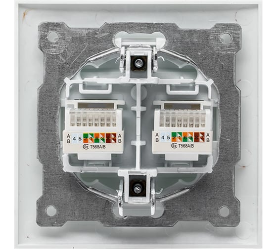 2-местная компьютерная розетка EKF Валенсия, RJ-45 белая PROxima EWK02-035-10