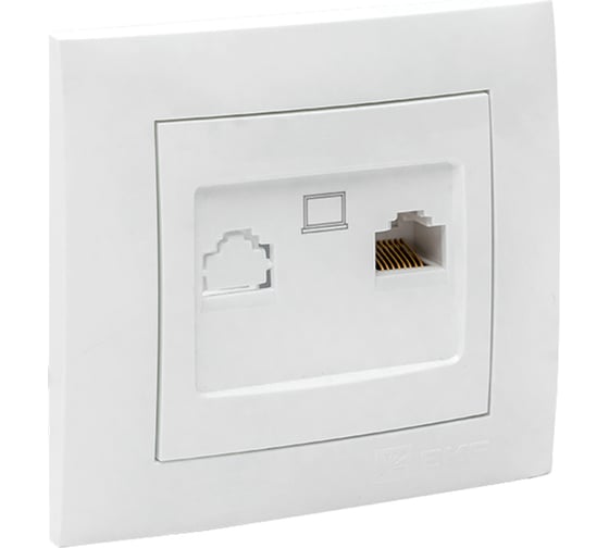 1-местная компьютерная розетка EKF Валенсия, RJ-45 белая PROxima EWK01-035-10