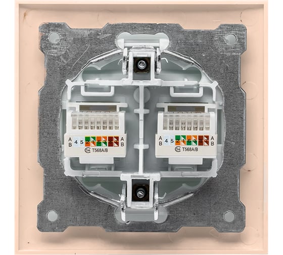 2-местная компьютерная розетка EKF Валенсия, RJ-45 кремовая PROxima EWK02-035-20