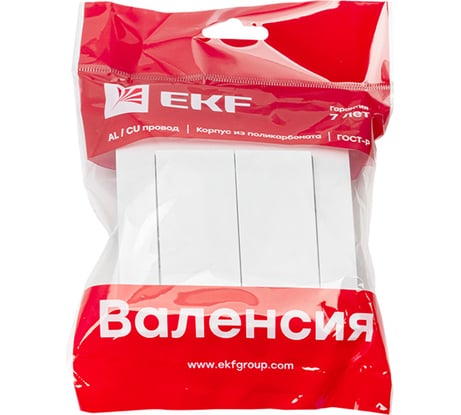 2-клавишный выключатель EKF Валенсия, 10А белый PROxima EWV10-023-10
