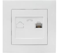 1-местная телефонная розетка EKF Валенсия, RJ-11 белая PROxima EWT01-034-10