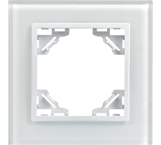 1-местная рамка EKF Минск, стеклянная белая Basic ERM-G-401-10