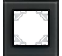 1-местная рамка EKF Минск, стеклянная черная Basic ERM-G-401-70