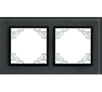2-местная рамка EKF Минск, стеклянная черная Basic ERM-G-402-70
