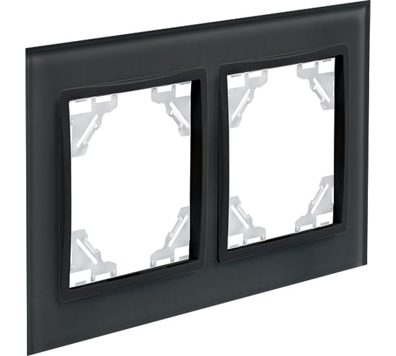 2-местная рамка EKF Минск, стеклянная черная Basic ERM-G-402-70
