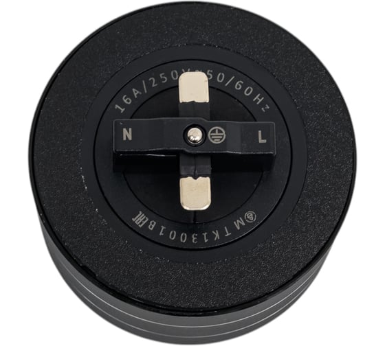 Розетка Systeme Electric MuitiTrack 2К+З, круглая, 16А/250В, Антрацит MTK13001B