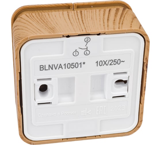 2-клавишный выключатель Systeme Electric BLANCA, открытой установки, 10А, 250B, ЯСЕНЬ BLNVA105015