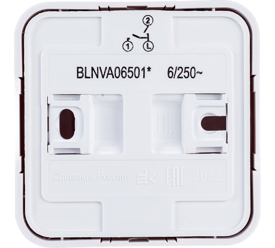 2-клавишный выключатель Systeme Electric BLANCA, открытой установки, 6А, 250B, белый BLNVA065011