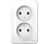 Двойная розетка Systeme Electric BLANCA О/У без заземления, без шторок, БЕЛЫЙ BLNRA000211