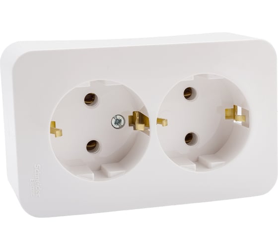 Двойная розетка Systeme Electric BLANCA О/У с заземлением, без шторок, БЕЛЫЙ BLNRA010201