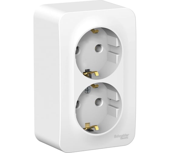 Двойная розетка Systeme Electric BLANCA О/У с заземлением, без шторок, БЕЛЫЙ BLNRA010201