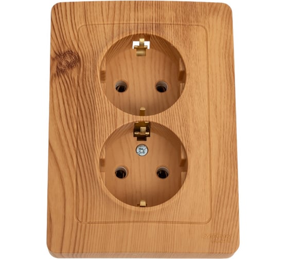 Двойная розетка Systeme Electric BLANCA, скрытой установки, с заземлением, без шторок, ясень BLNRS001025 1