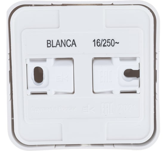 Розетка Systeme Electric BLANCA, открытой установки, с заземлением, без шторок, белый BLNRA010111