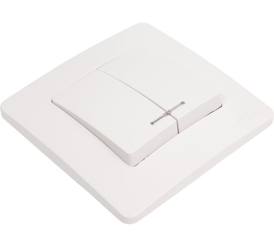 2-клавишный выключатель Systeme Electric BLANCA, скрытой установки, с подсветкой, 6А, 250В, белый BLNVS006511
