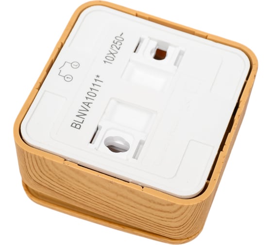 1-клавишный выключатель с подсветкой Systeme Electric BLANCA открытой установки, сх.1, с озолирующей пластиной, 10А, 250B, ясень BLNVA101115