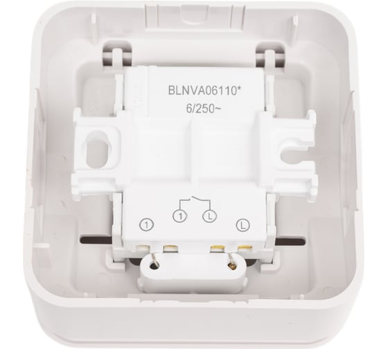 1-клавишный выключатель с подсветкой Systeme Electric BLANCA открытой установки, 6А, 250B, белый BLNVA061101
