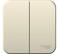 2-клавишный выключатель Systeme Electric BLANCA открытой установки, 10А, 250B, молочный BLNVA105012