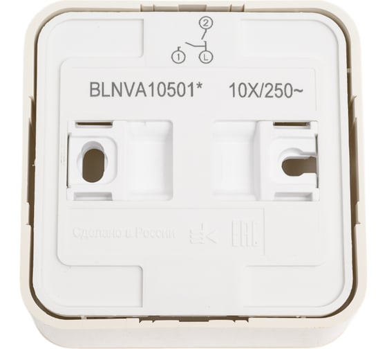 2-клавишный выключатель Systeme Electric BLANCA открытой установки, 10А, 250B, молочный BLNVA105012