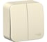 2-клавишный выключатель Systeme Electric BLANCA открытой установки, 10А, 250B, молочный BLNVA105012 2