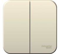2-клавишный выключатель Systeme Electric BLANCA открытой установки, 6А, 250B, молочный BLNVA065012