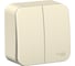 2-клавишный выключатель Systeme Electric BLANCA открытой установки, 6А, 250B, молочный BLNVA065012 2