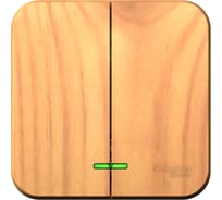 2-клавишный выключатель с подсветкой Systeme Electric BLANCA открытой установки, 10А, 250B, ясень BLNVA105115