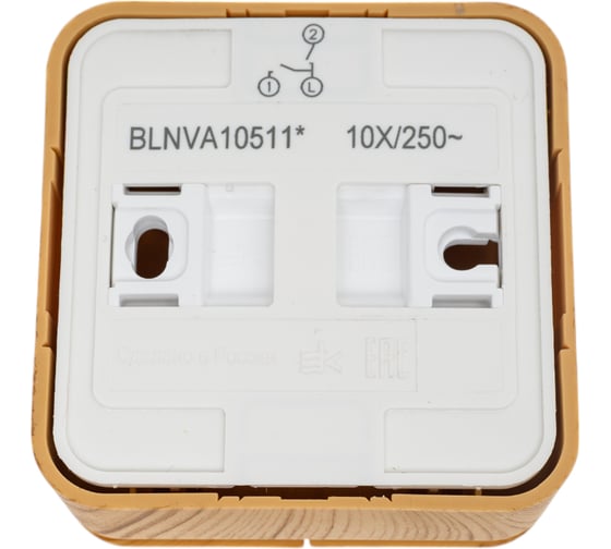 2-клавишный выключатель с подсветкой Systeme Electric BLANCA открытой установки, 10А, 250B, ясень BLNVA105115