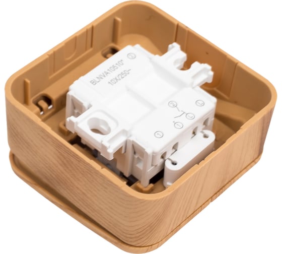 2-клавишный выключатель с подсветкой Systeme Electric BLANCA открытой установки, 10А, 250B, ясень BLNVA105105