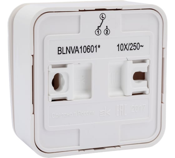 1-клавишный переключатель Systeme Electric BLANCA открытой установки, 10А, 250B, молочный BLNVA106012