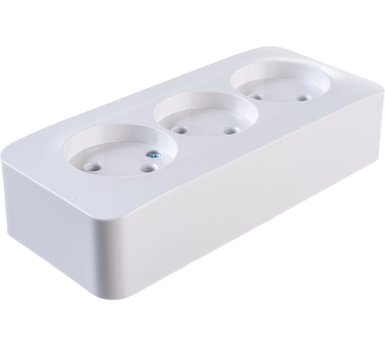 3-ая розетка Systeme Electric BLANCA открытой установки, без заземления, без шторок, белый BLNRA000311