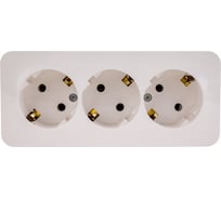 3-ая розетка Systeme Electric BLANCA открытой установки, с заземлением, без шторок, молочный BLNRA010312