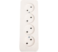 4-ая розетка Systeme Electric BLANCA открытой установки, без заземления, без шторок, молочный BLNRA000412