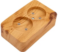 Двойная розетка Systeme Electric BLANCA открытой установки, без заземления, без шторок, 16 А, 250 В, ясень BLNRA000215